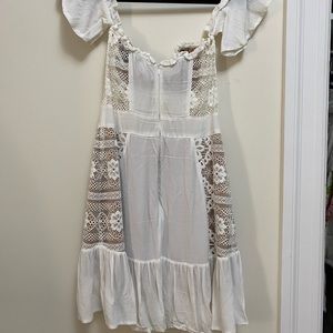 For love & lemons white baby doll mini dress